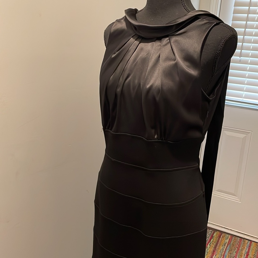 Donna Ricco Dress Women Size 8P Black Tailored Bodycon Cocktail Party Glam